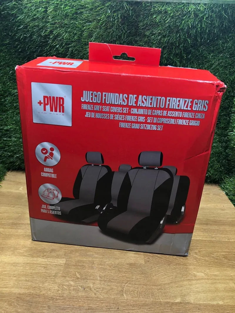Juego de Fundas de Asiento Universales Gris/ Negro