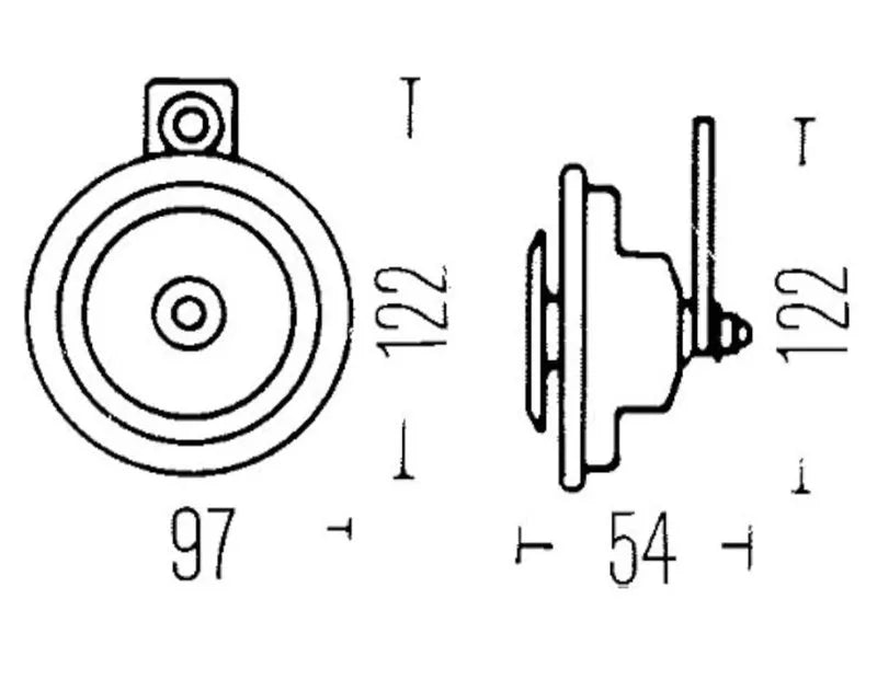 Bocina frecuencia 335Hz Hella