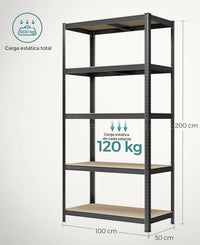 Estantería pesada de 5 niveles