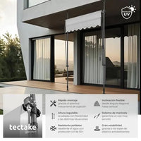 Toldo plegable para balcón gris claro