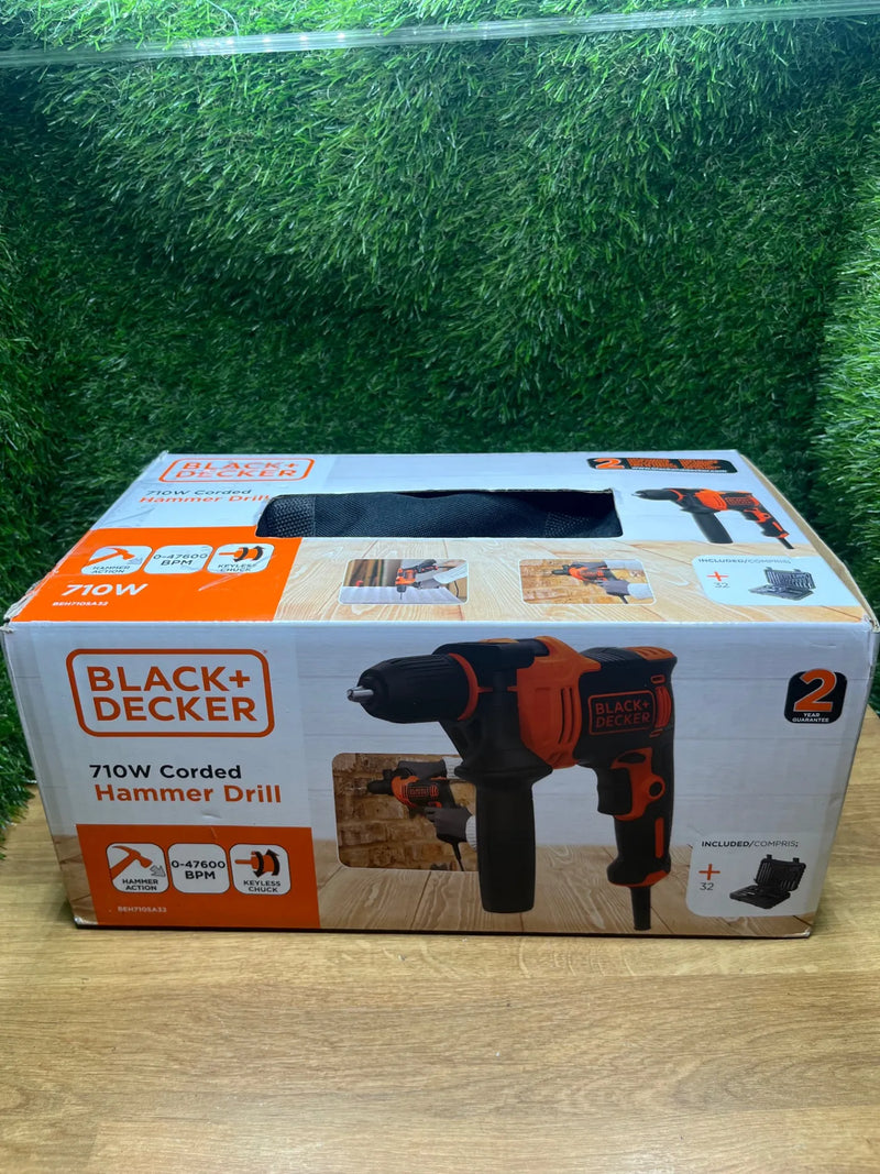 Taladro percutor con cable 710W BLACK+DECKER