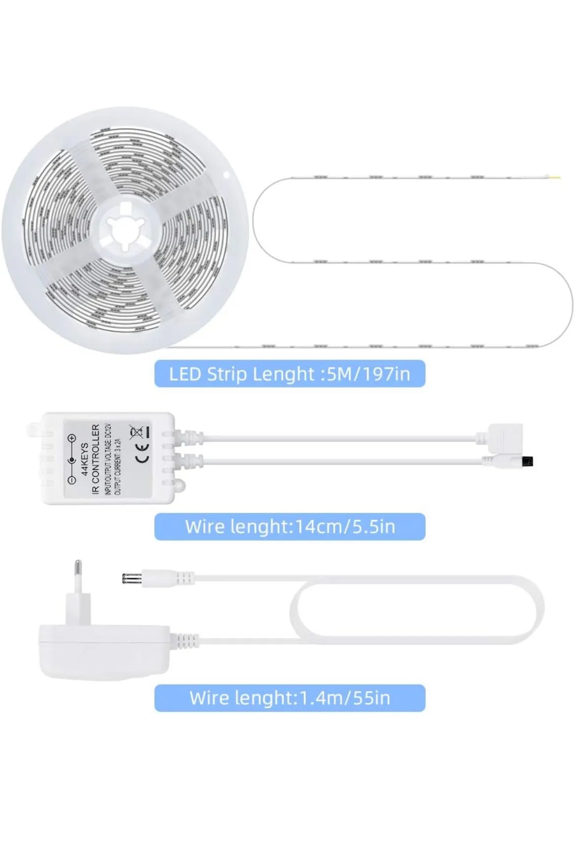 Cinta LED de 5 m impermeable RGB OUSFOT