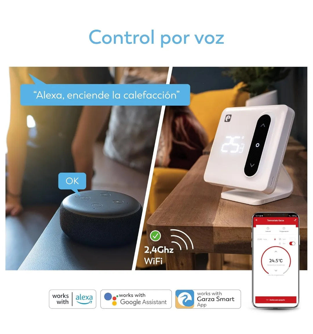 Termostato wifi inteligente para caldera - Garza