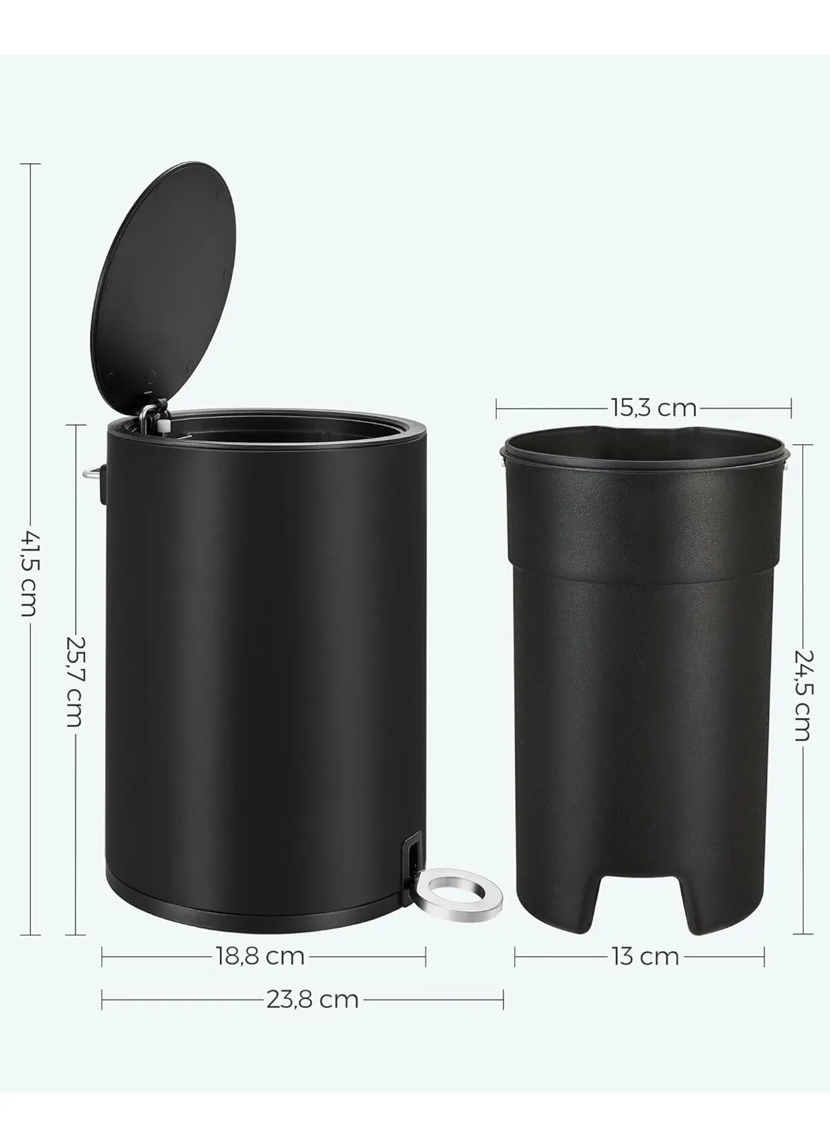 Cubo de basura para baño 3L SONGMICS