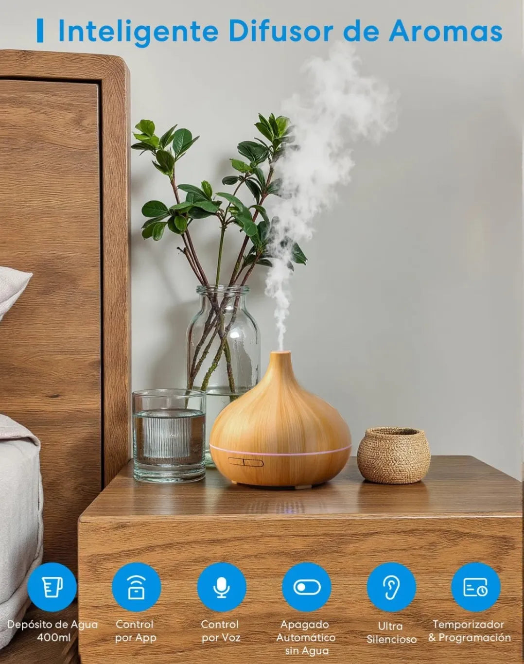 Humidificador pequeño con control de voz - Meross
