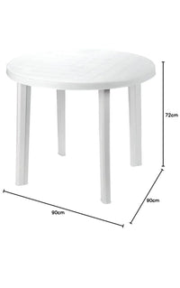 Mesa Resina Blanca Diametro 90 cm.