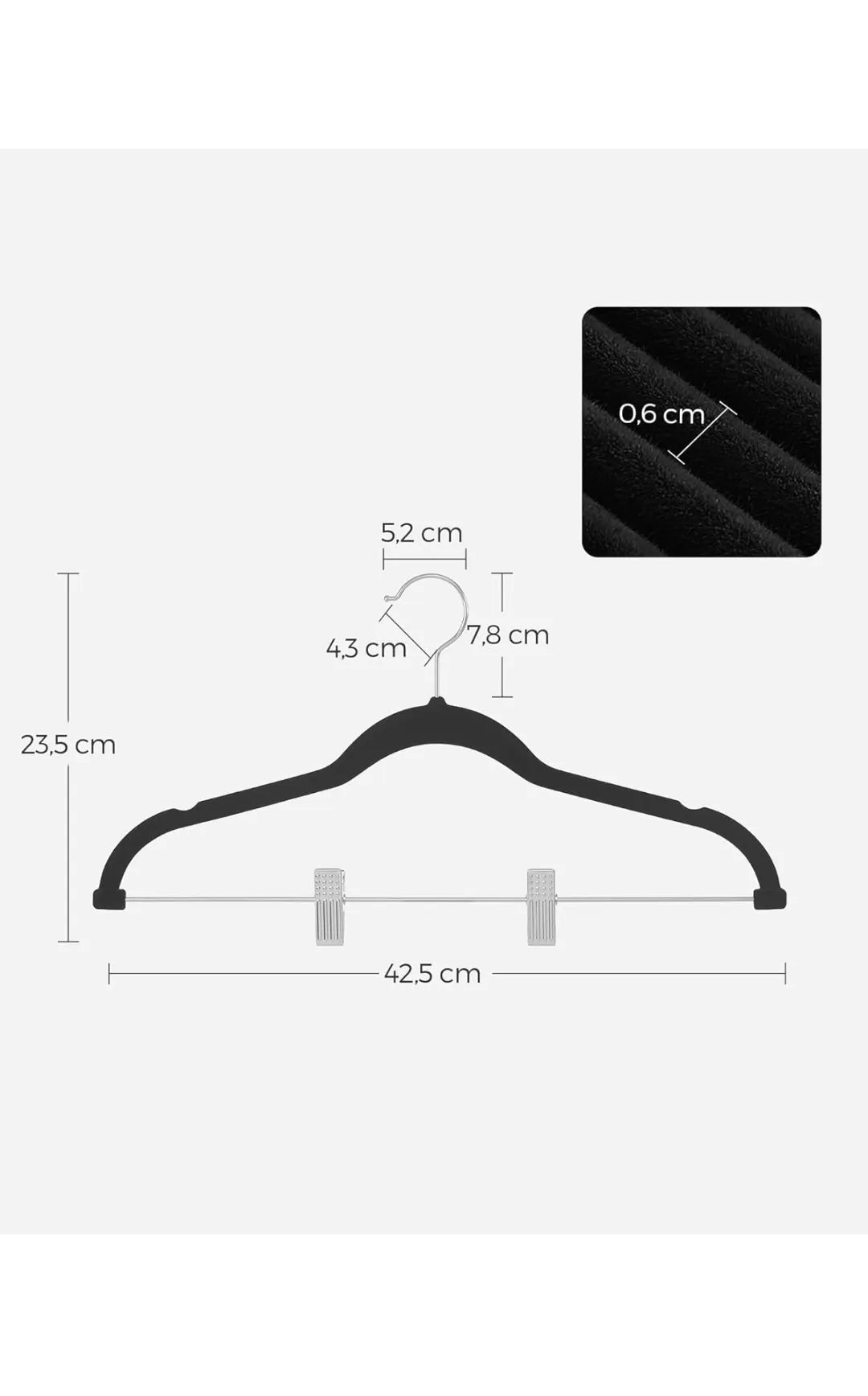 Perchas para Pantalones, 20 Perchas de Terciopelo