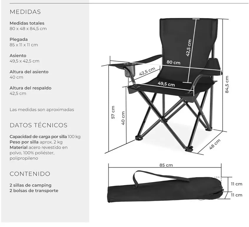 Sillas plegables de camping
