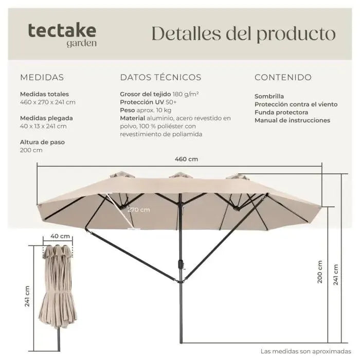 Sombrilla con tres partes