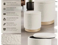 Set 2 taburetes con almacenamiento
