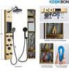 Panel de ducha dorado 3 en 1 con estante - Keokbon