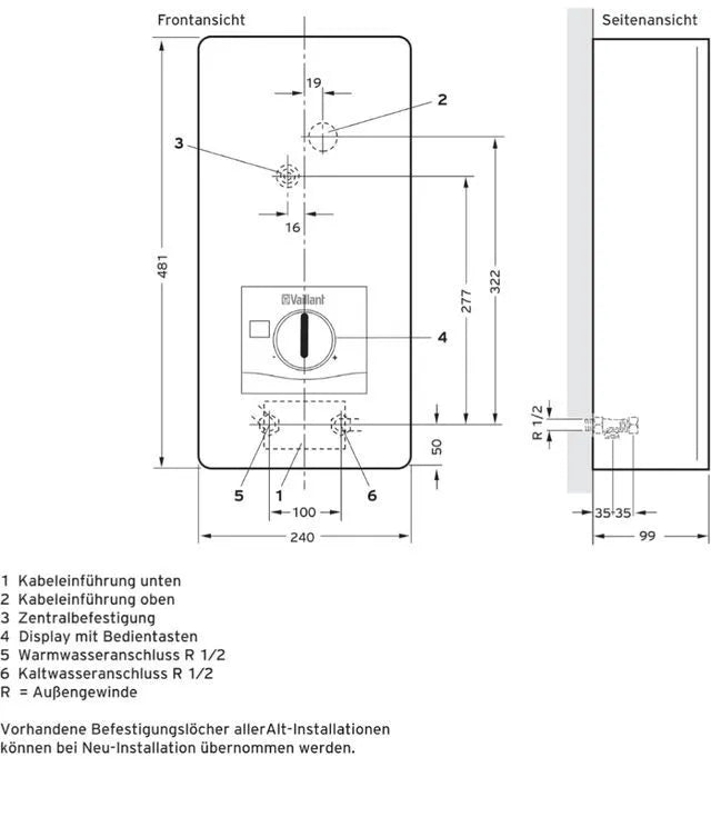 Calentador de agua eléctrico de 21Kw - Vaillant
