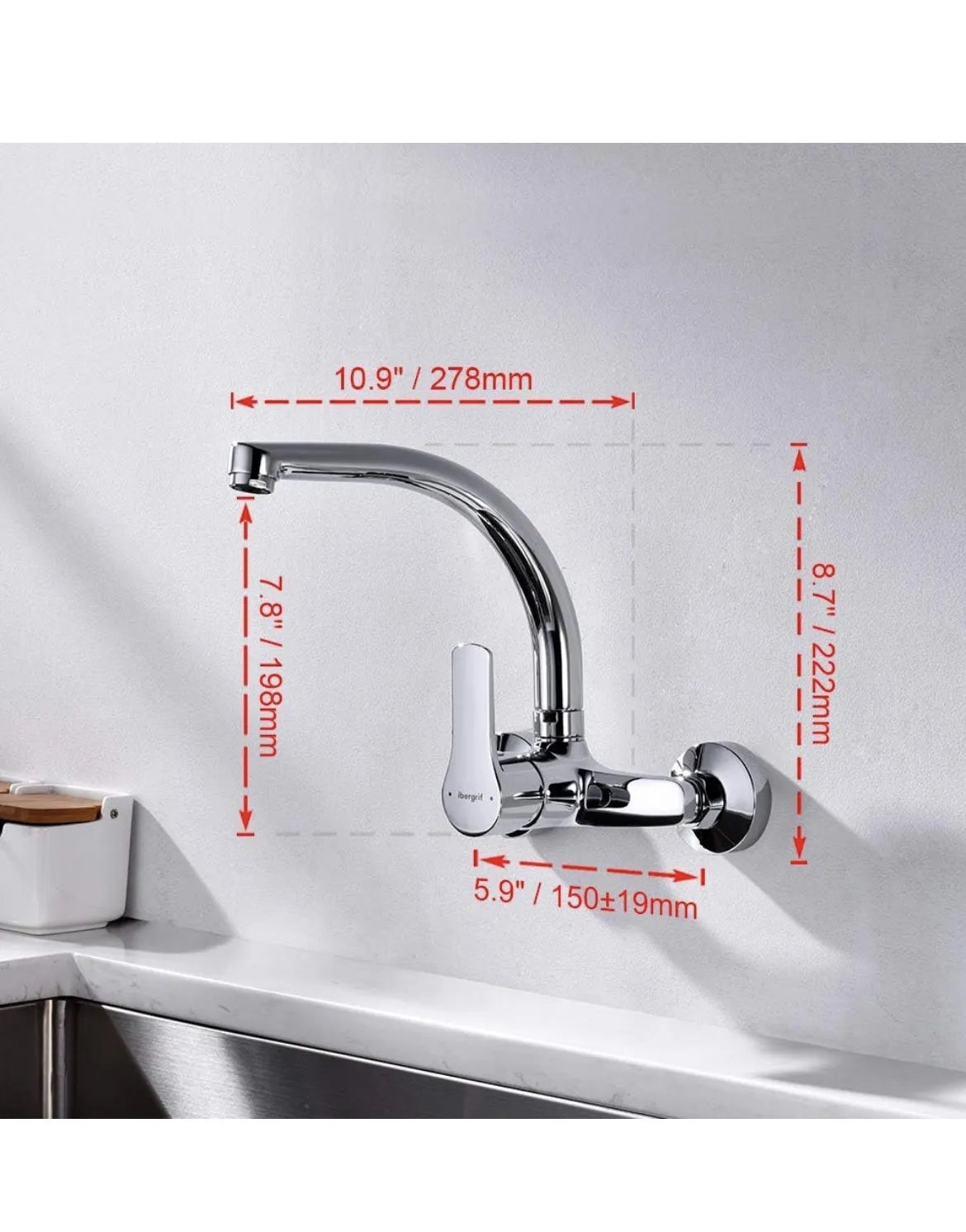 Griferia de Cocina de Pared Ibergrif