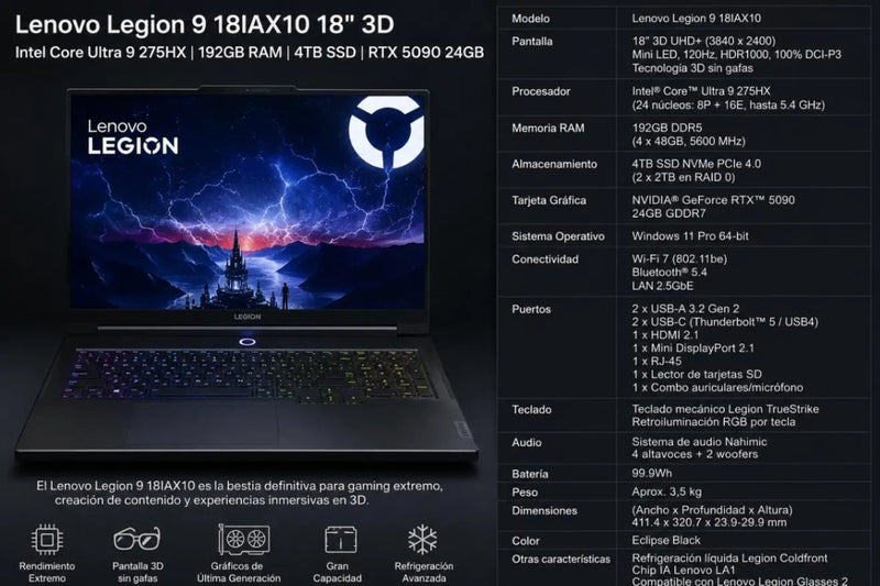 Portátil Lenovo Legion 9 18IAX10 18"