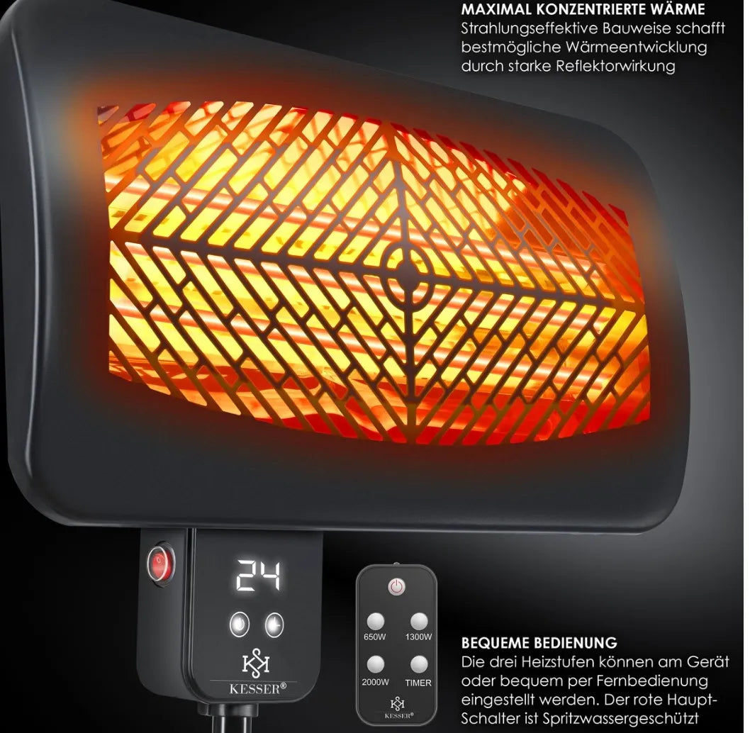 Calentador eléctrico infrarrojo para interior - Kesser