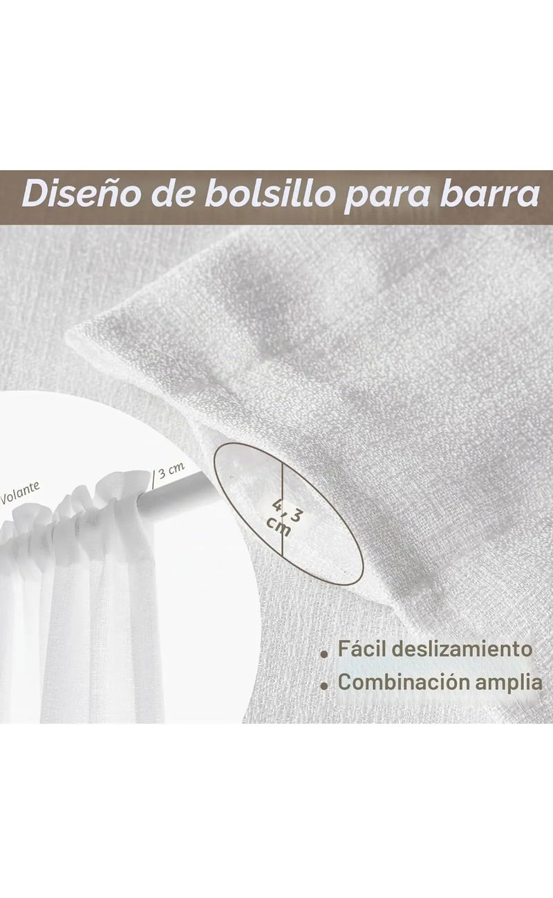 Cortinas Visillos Blancas para Dormitorio Cortinas Translúcidas