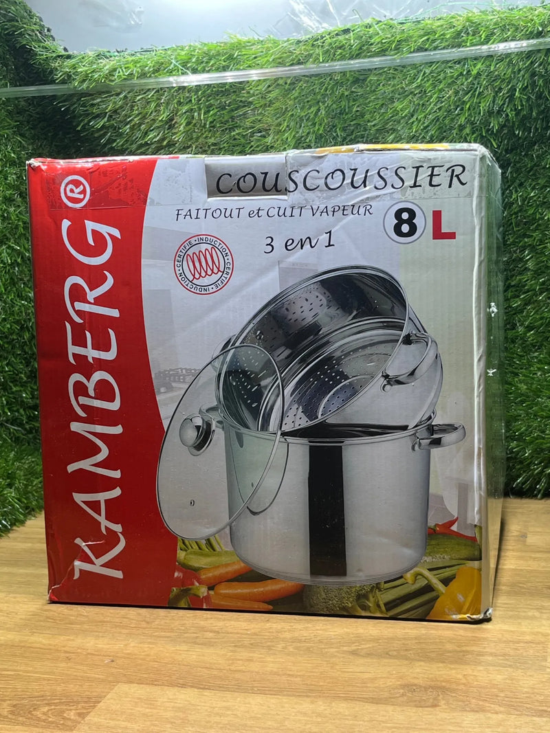 Olla 3 en 1 Cuscusera Al vapor Kamberg