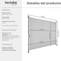 Toldo vertical exterior con manivela