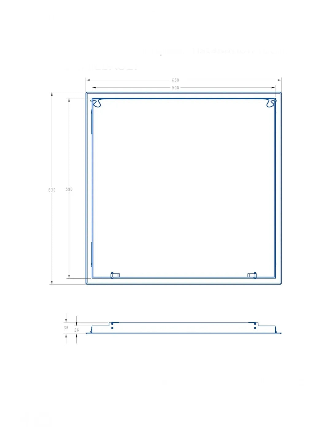 Panel de acceso empotrado de acero galvanizado
