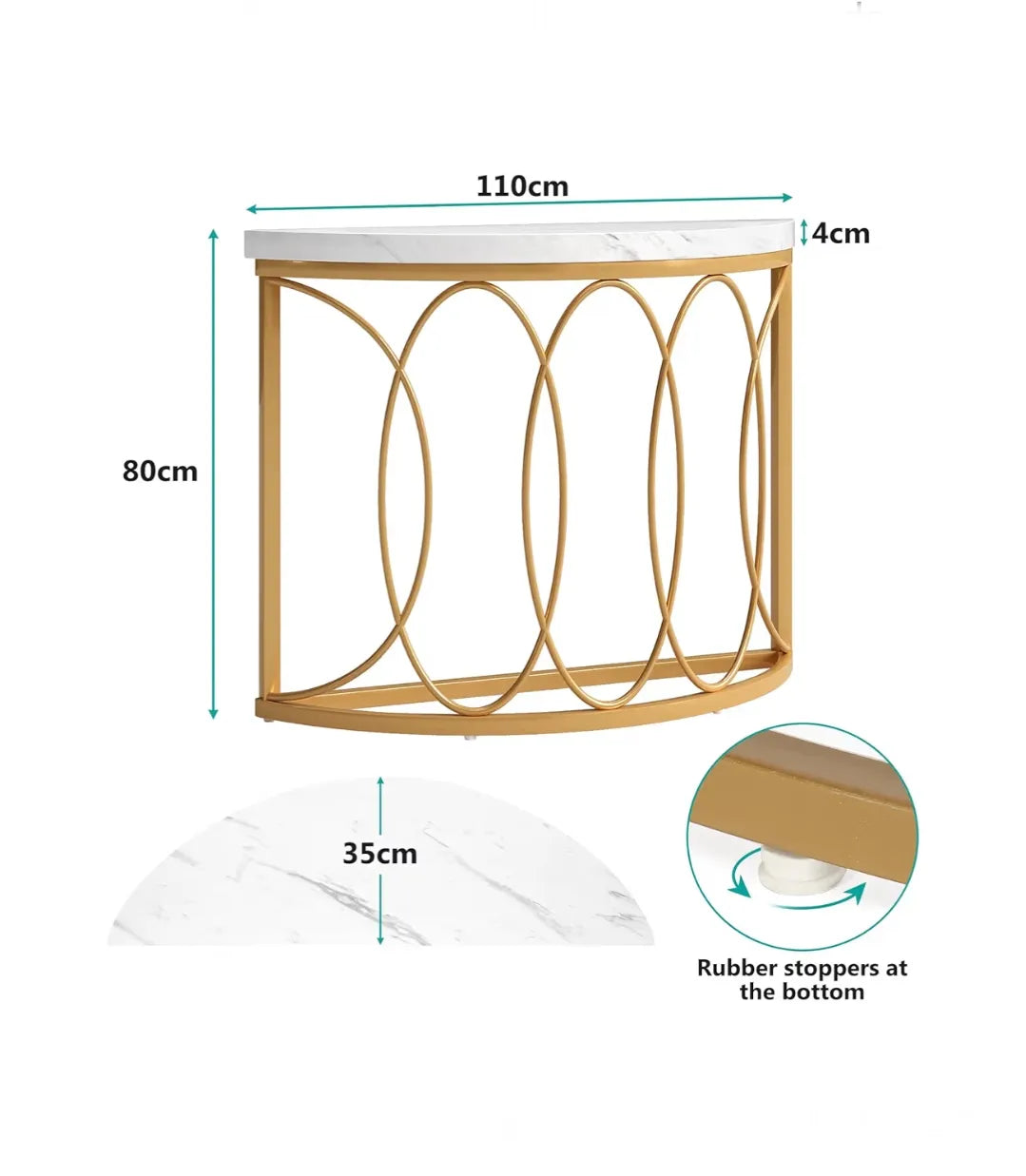 Mesa consola dorada