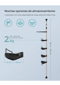 Estante de Ducha Telescópico y Ajustable SONGMICS