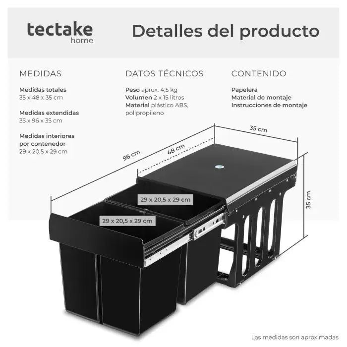 Cubo de basura extraíble