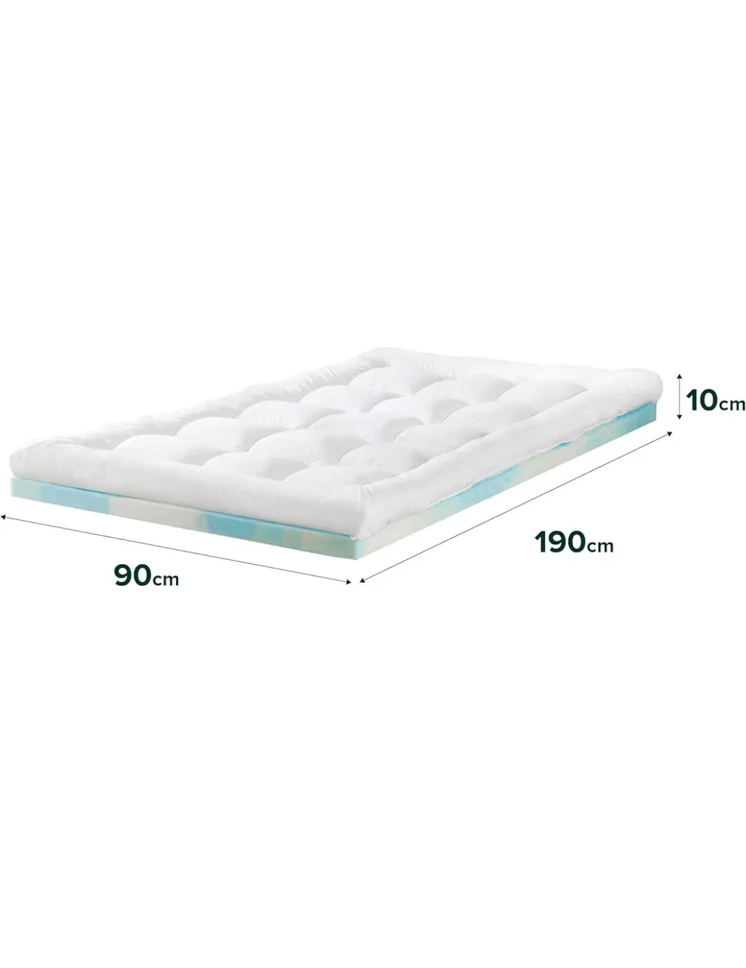 Topper 90x190 cm – Grosor de 10 cm - ZINUS
