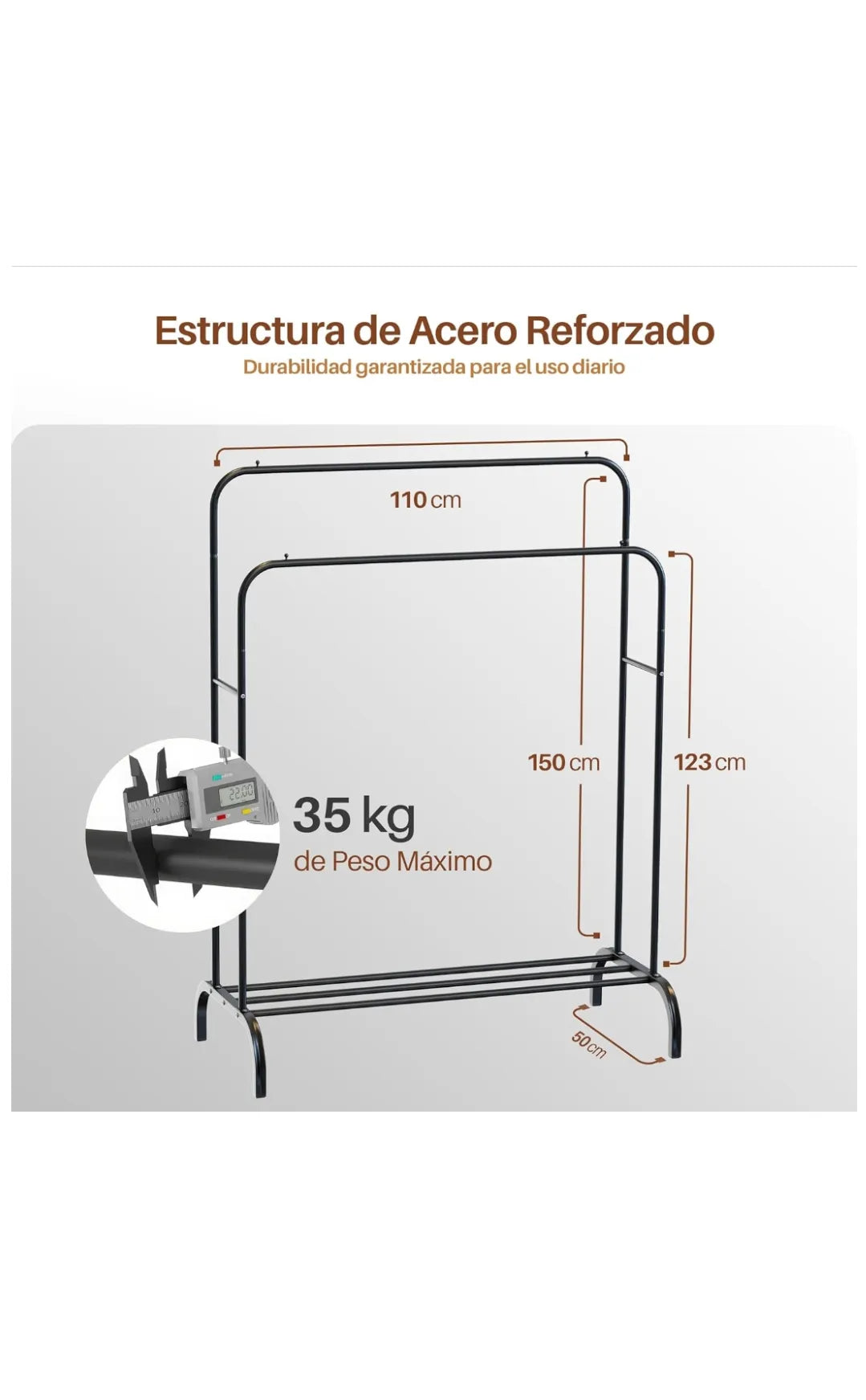 Perchero burro ropa resistente de acero – hasta 35 kg