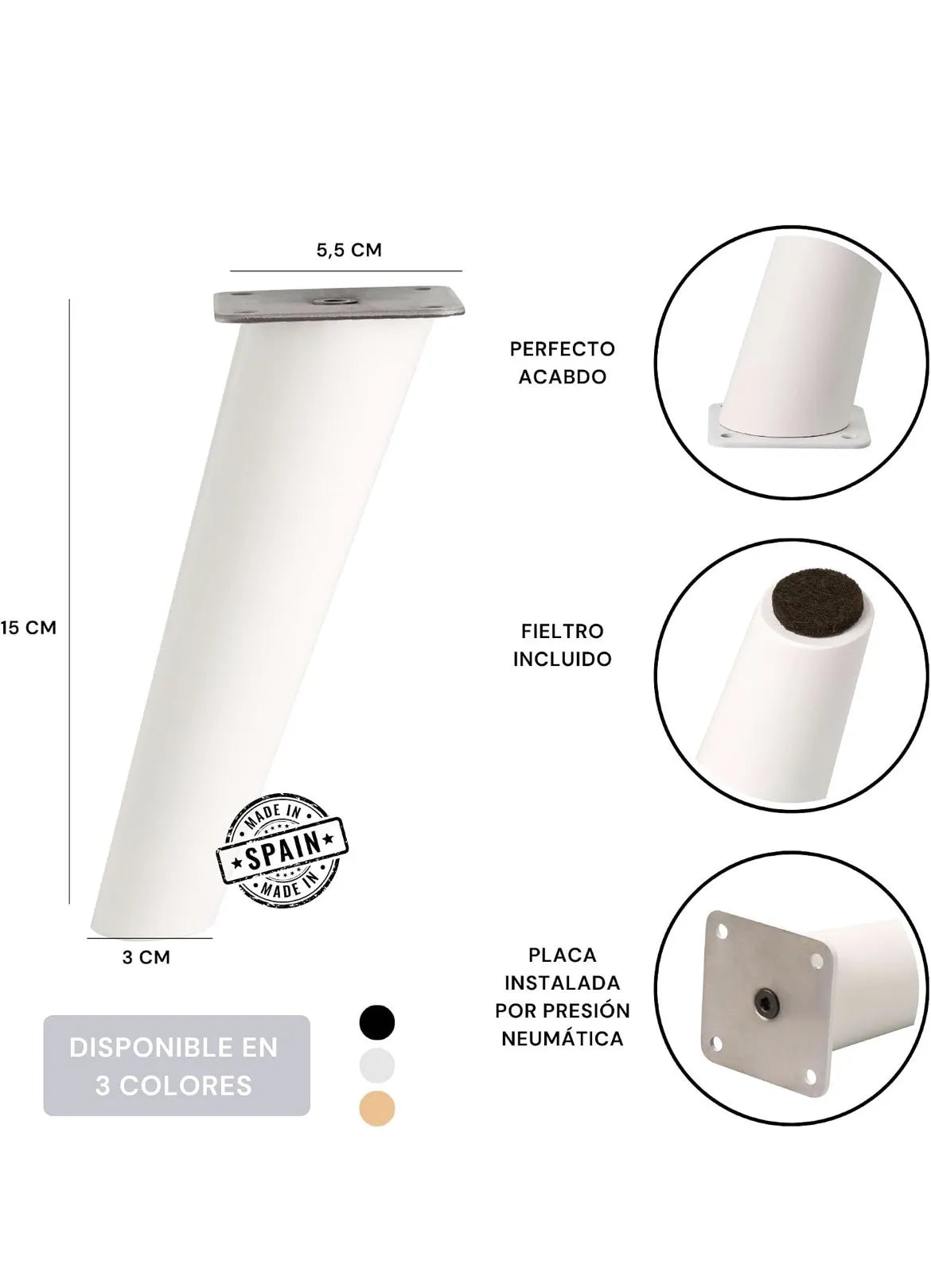 Patas para Muebles de Madera