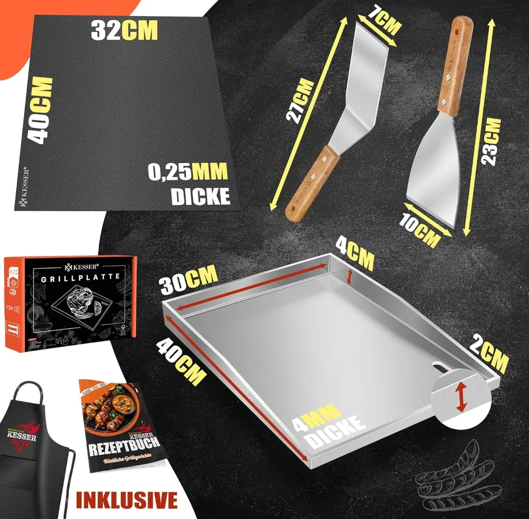 Plancha de asar de acero inoxidable - Kesser