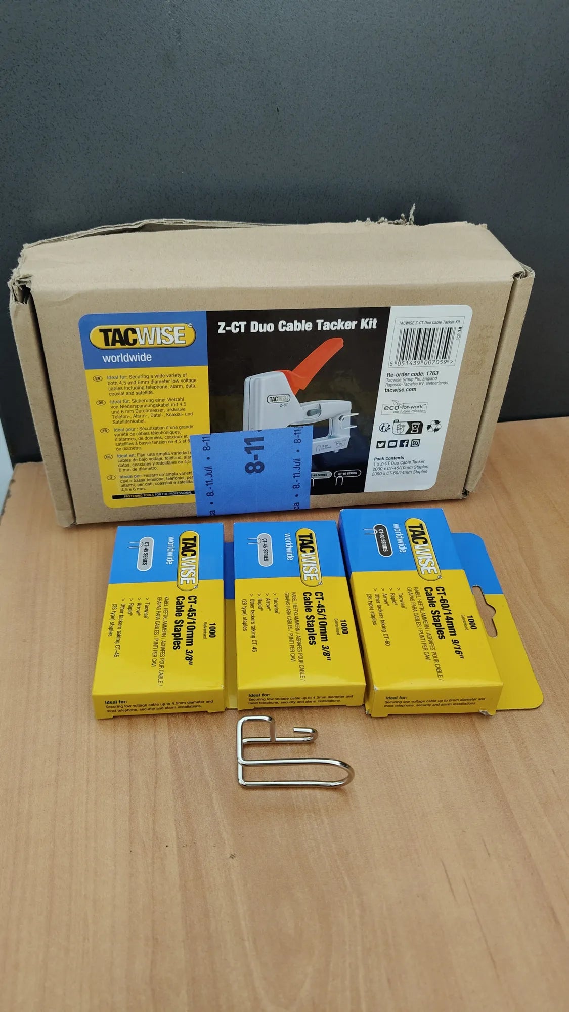 Grapadora Metálica para Cables con 4000 Grapas