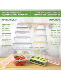 Recipientes de Plástico Alimentos Herméticos YASHE