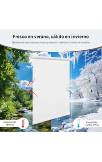 WOLTU Estor Opaco sin Taladrar, Persiana Enrollable, Estores Enrollables Blackout Termicos para Puertas y Ventanas, Protección Privacidad, 60x160 cm [Ancho de Tela: 56 cm], Blanco 60x160