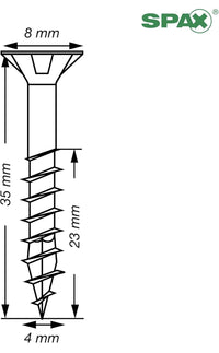 Tornillo de acero inoxidable 4 x 35 mm SPAX