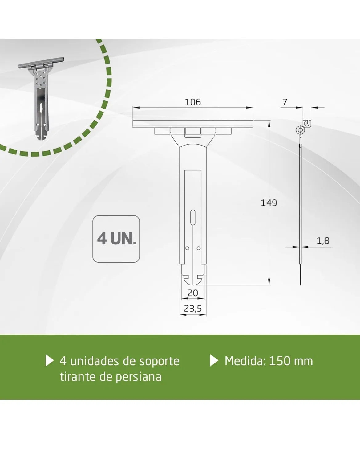 Pack de 4 Flejes de Persiana Enrollable Amig