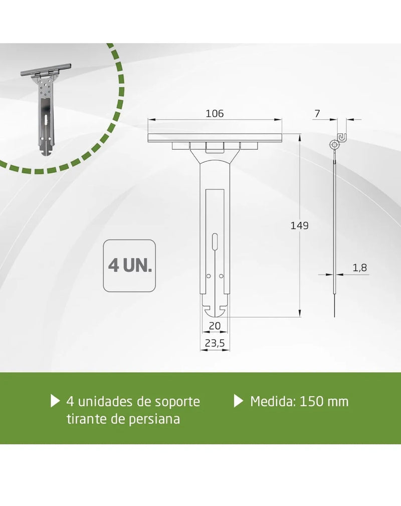 Pack de 4 Flejes de Persiana Enrollable Amig
