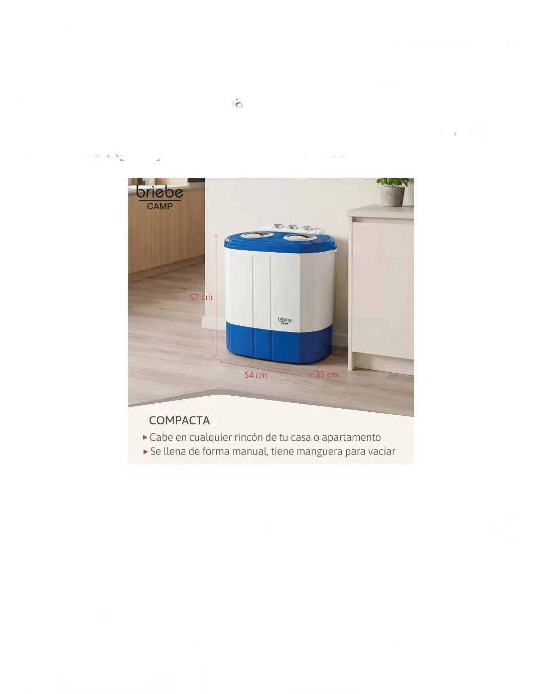 Mini lavadora portátil con centrifugado - Briebe
