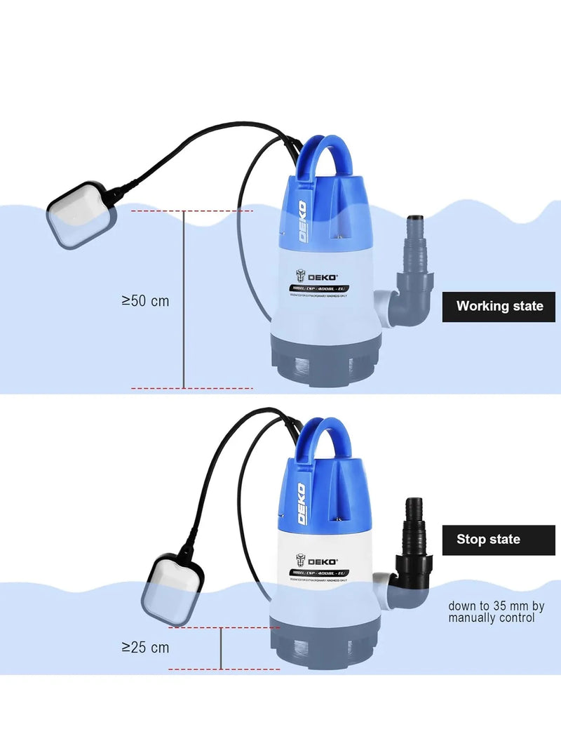Bomba de agua sumergible eléctrica de 400 W DEKO