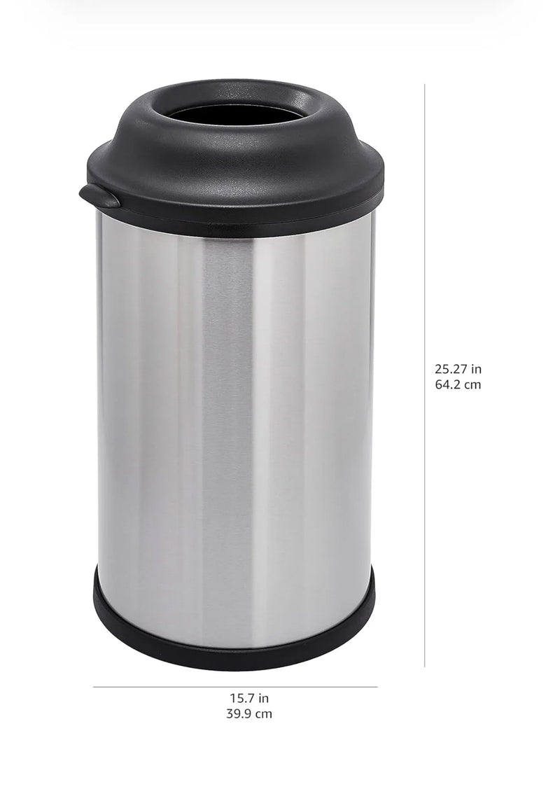 Cubo de basura redondo abierto Amazon Basics