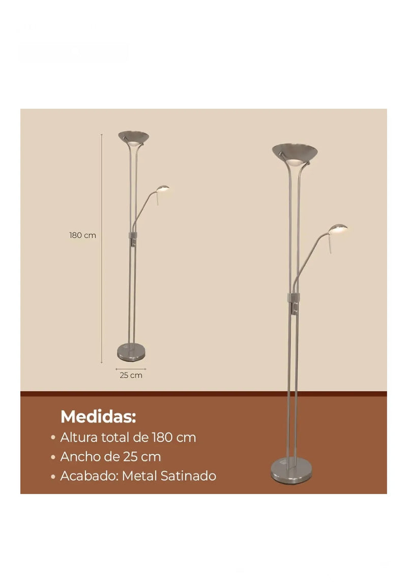 Lámpara de Pie LED con Luz Regulable - Pantalla Superior 17W