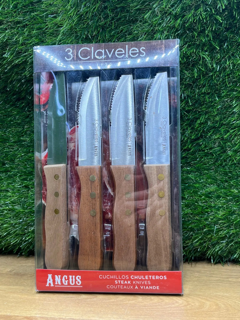 Set de 4 Cuchillos Chuleteros ANGUS