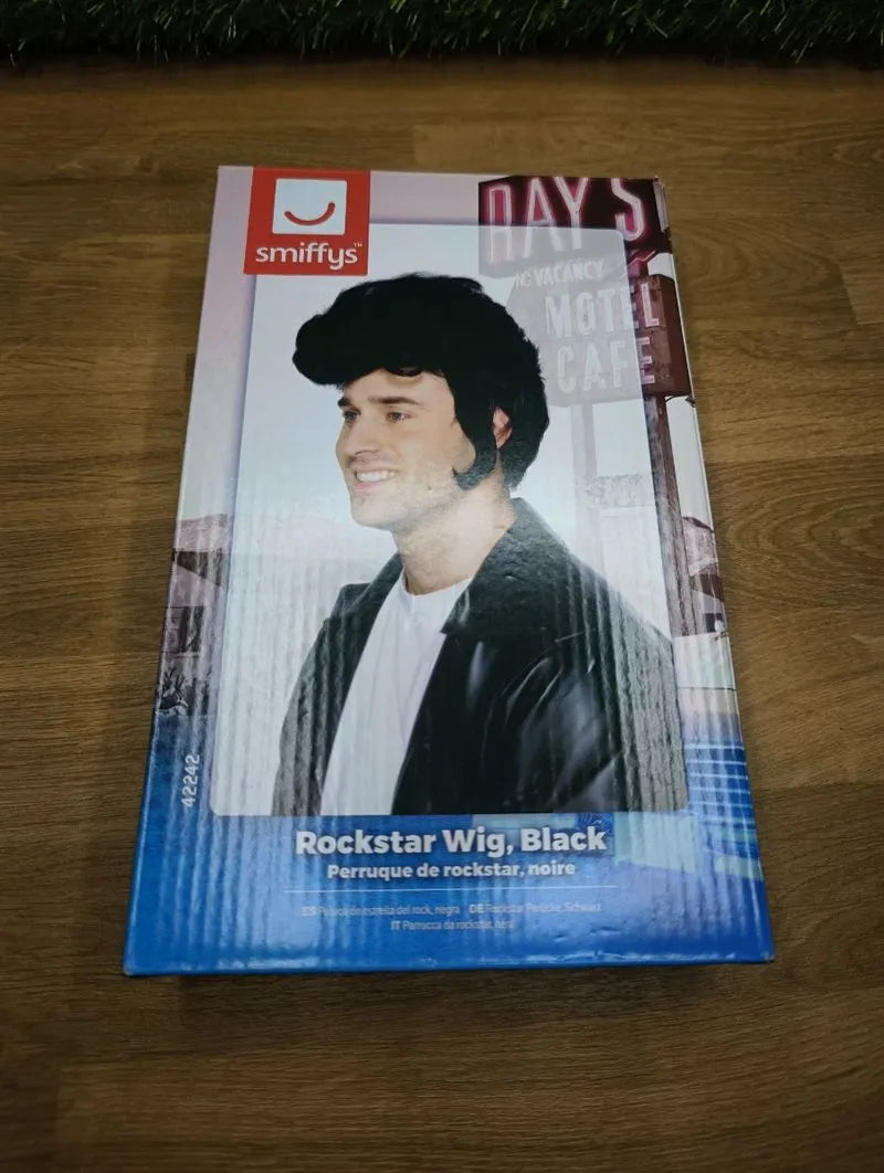 Peluca Negra Rockstar Wig