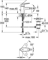 Grifo de bidé con vaciador automático