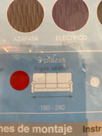 Funda Elástica para Sofá, Rojo, 3 Plazas 180-240