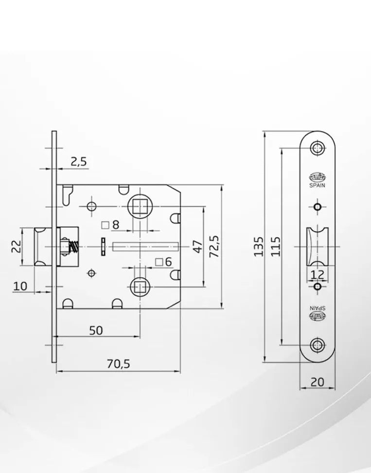 Picaporte Unificado para Puertas de Madera Amig