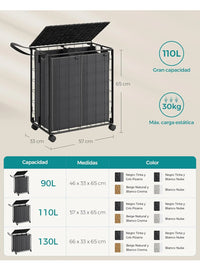 Cesto Rops Sucia 110 L SONGMICS