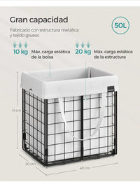 Cesto de la Ropa Sucia 50 L