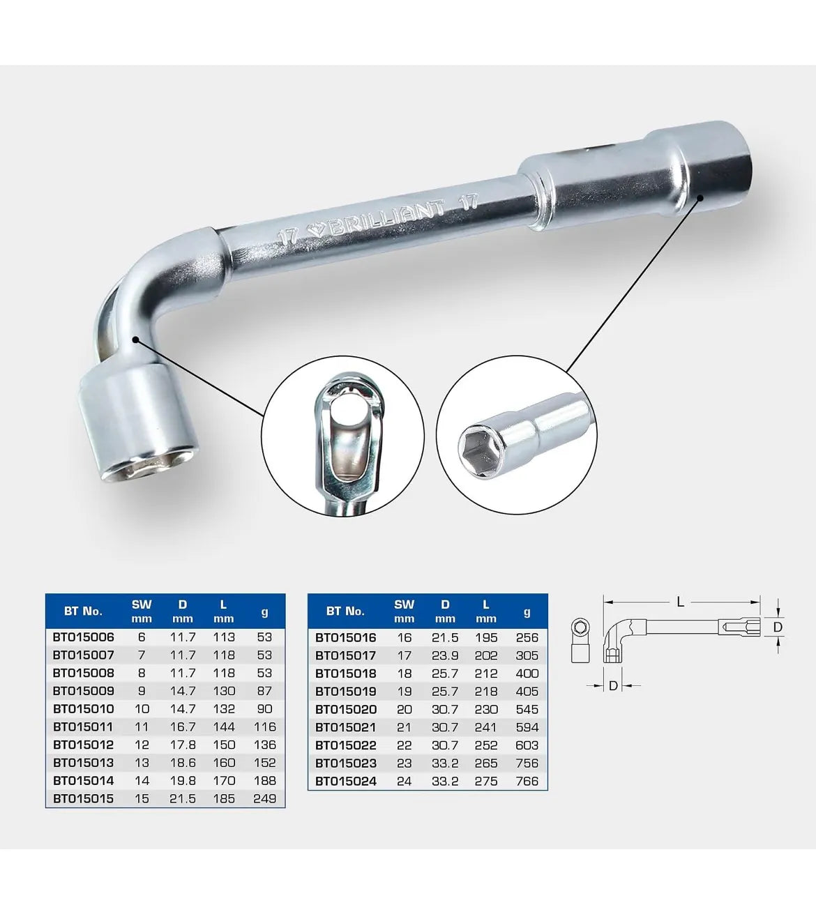 Llave de tubo Brilliant