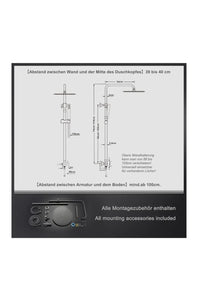 Columna de Ducha Gris Gunmetal
