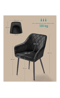 Silla de Comedor, Silla de Cocina, Sillón de Terciopelo